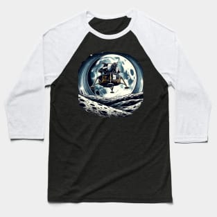 Lunar Landing Legacy - Apollo Module on the Moon Baseball T-Shirt